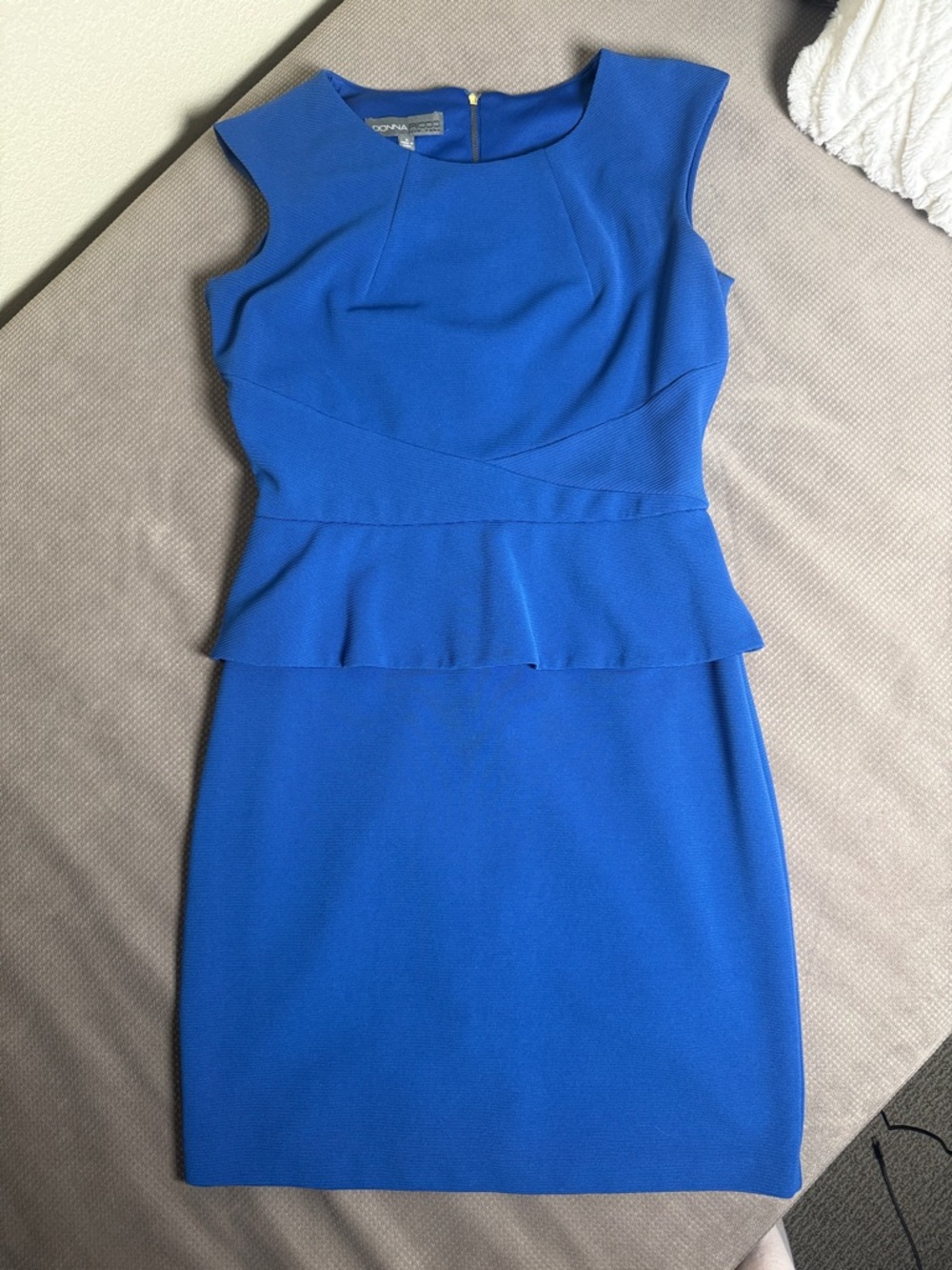 Donna Ricco Cobalt Blue Peplum Sheath Dress